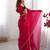 dark pink stone work chiffon saree with blouse