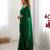 green stone work chiffon saree with blouse