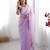 lavender stone work chiffon saree with blouse