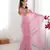 light pink stone work chiffon saree with blouse
