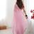 light pink stone work chiffon saree with blouse