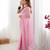 light pink stone work chiffon saree with blouse