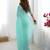 aqua blue stone work chiffon saree with blouse