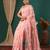 light peach lace foil screen printed georgette saree with blouse