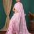 light pink lace foil screen printed georgette saree with blouse