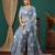 grey lace foil screen printed georgette saree with blouse
