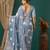 grey lace foil screen printed georgette saree with blouse
