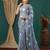 grey lace foil screen printed georgette saree with blouse