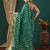 teal green lace foil screen printed georgette saree with blouse