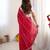 red sequin embroidery tissue silk saree with blouse