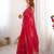 red sequin embroidery tissue silk saree with blouse