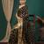black lace foil screen printed georgette saree with blouse