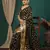 black lace foil screen printed georgette saree with blouse
