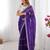 indigo blue sequin embroidered tissue silk saree with blouse