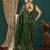 dark green lace foil screen printed georgette saree with blouse