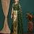 dark green lace foil screen printed georgette saree with blouse