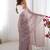 dusty mauve sequin embroidered chiffon saree with blouse