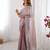 dusty mauve sequin embroidered chiffon saree with blouse