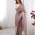 dusty mauve sequin embroidered chiffon saree with blouse