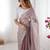 dusty mauve sequin embroidered chiffon saree with blouse
