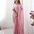 pink sequin embroidered chiffon saree with blouse