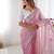 pink sequin embroidered chiffon saree with blouse