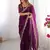 dark magenta sequin embroidered chiffon saree with blouse