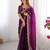 dark magenta sequin embroidered chiffon saree with blouse