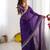 purple sequin embroidered chiffon saree with blouse