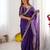 purple sequin embroidered chiffon saree with blouse