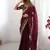 maroon sequin embroidered chiffon saree with blouse