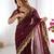maroon sequin embroidered chiffon saree with blouse