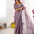 dusty mauve sequin embroidered chiffon saree with blouse