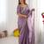 dusty mauve sequin embroidered chiffon saree with blouse