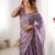 dusty mauve sequin embroidered chiffon saree with blouse