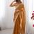 dusty orange sequin embroidered chiffon saree with blouse