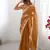 dusty orange sequin embroidered chiffon saree with blouse