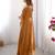 dusty orange sequin embroidered chiffon saree with blouse