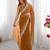 dusty orange sequin embroidered chiffon saree with blouse