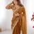 dusty orange sequin embroidered chiffon saree with blouse