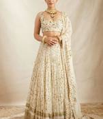 White Georgette Sequins Embroidered Lehenga Choli With Dupatta 