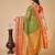 green woven semi cotton saree