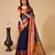 navy blue woven semi cotton saree