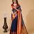 navy blue woven semi cotton saree