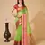 green woven semi cotton saree