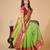 green woven semi cotton saree