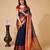 navy blue woven semi cotton saree