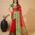 red soft semi cotton saree with blouse piece