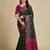 green patola silk blend saree with contrast weave meenakari & tassels