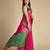 pink traditional pure patola saree with contrast weave